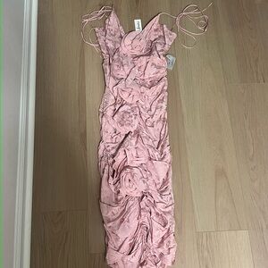 For Love And Lemons Pink Ruched Dress